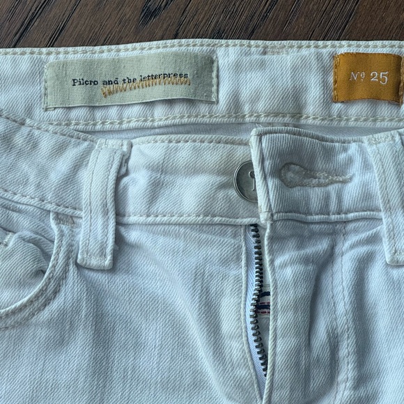 Anthropologie Pilcro & The Letterpress Rolled Denim STET Light Cream Shorts 25 - Picture 5 of 12